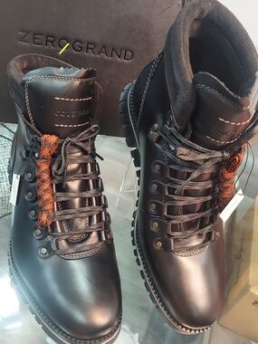 Cole Haan Men’s Black Leather Hiker Boots